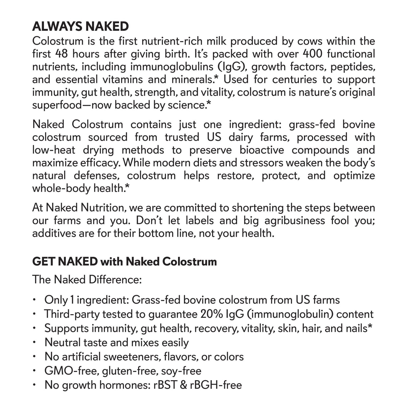Grass-Fed Colostrum Powder - Colostrum Powder for Smooth Drinks, Coffee and Recipes