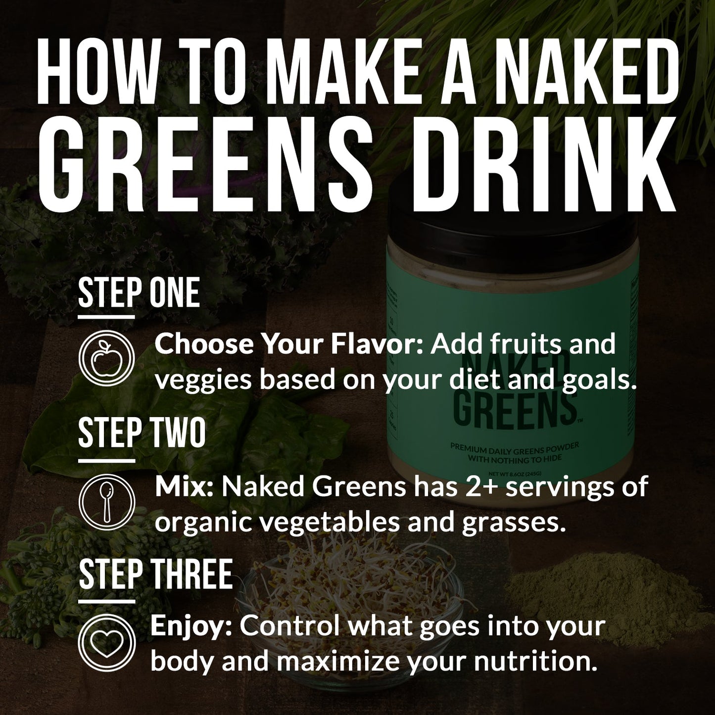 Organic Greens, Prebiotic & Probiotic Powder for Straightforward Daily Mixing