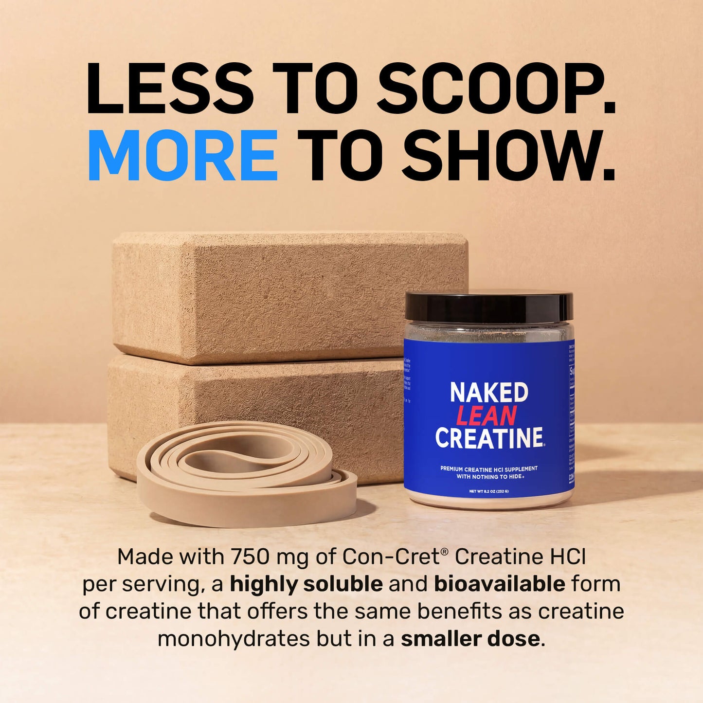 Creatine HCl Powder - Unflavored for Simple Pre- or Post-Workout Routines