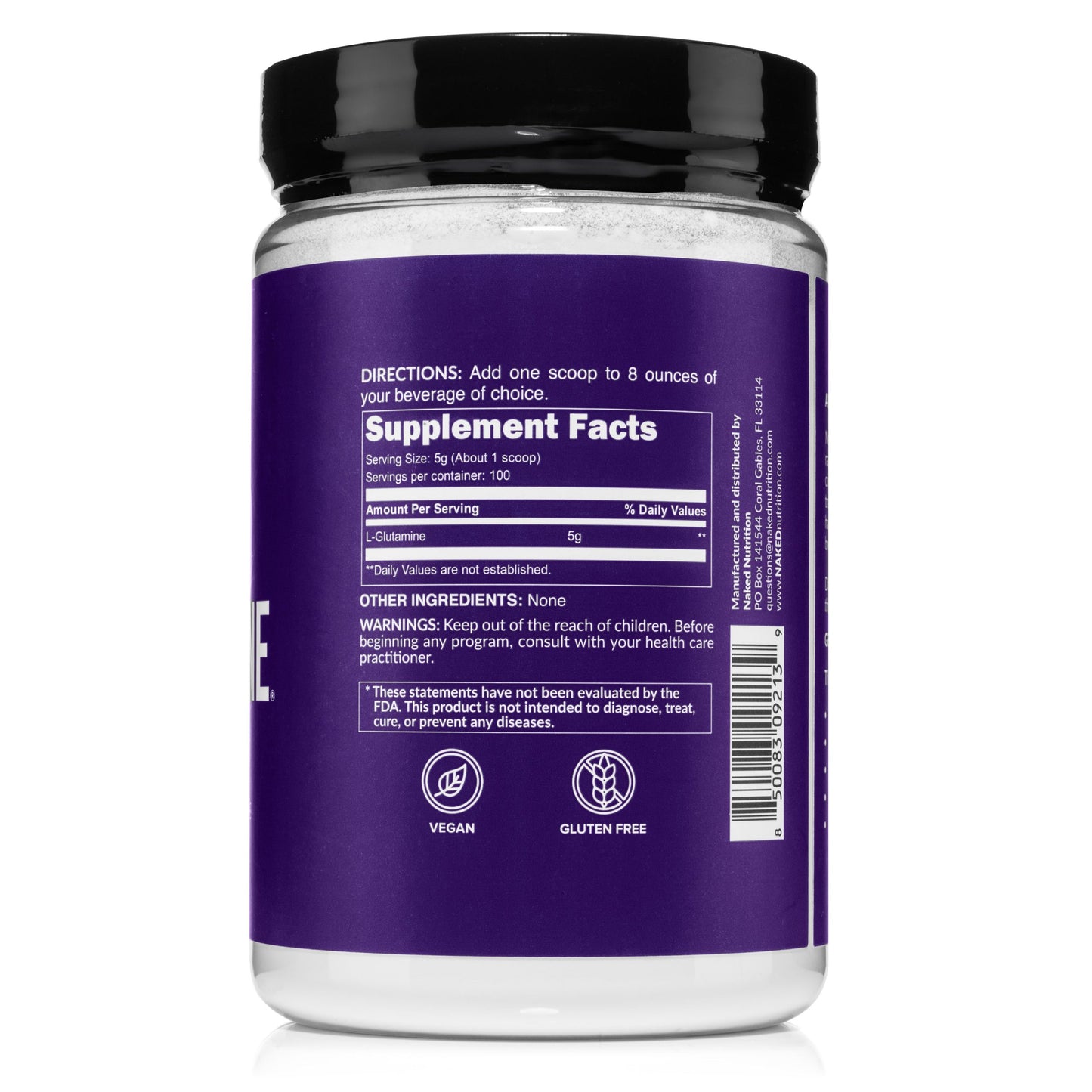 Glutamine Powder - 1.1LB for Simple Pre- or Post-Workout Routines
