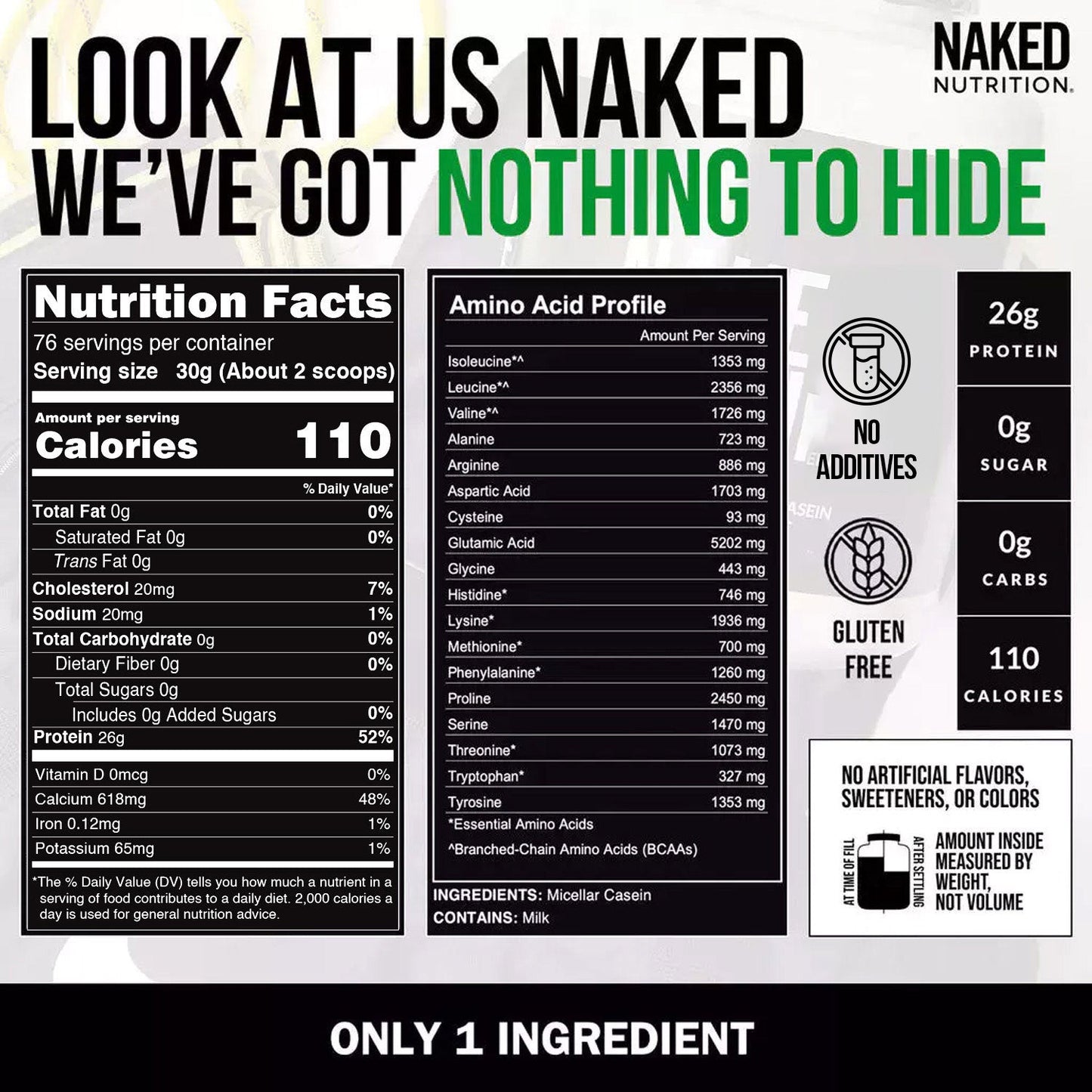 Micellar Casein Protein Powder - Unflavored - Value Size for Convenient Daily Protein Mixing