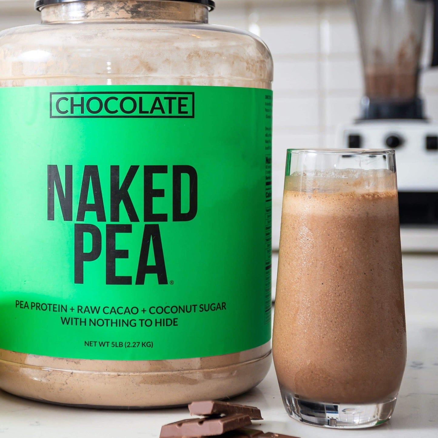 Chocolate Pea Protein Powder - Chocolate - Bulk Size for Convenient Daily Protein Mixing