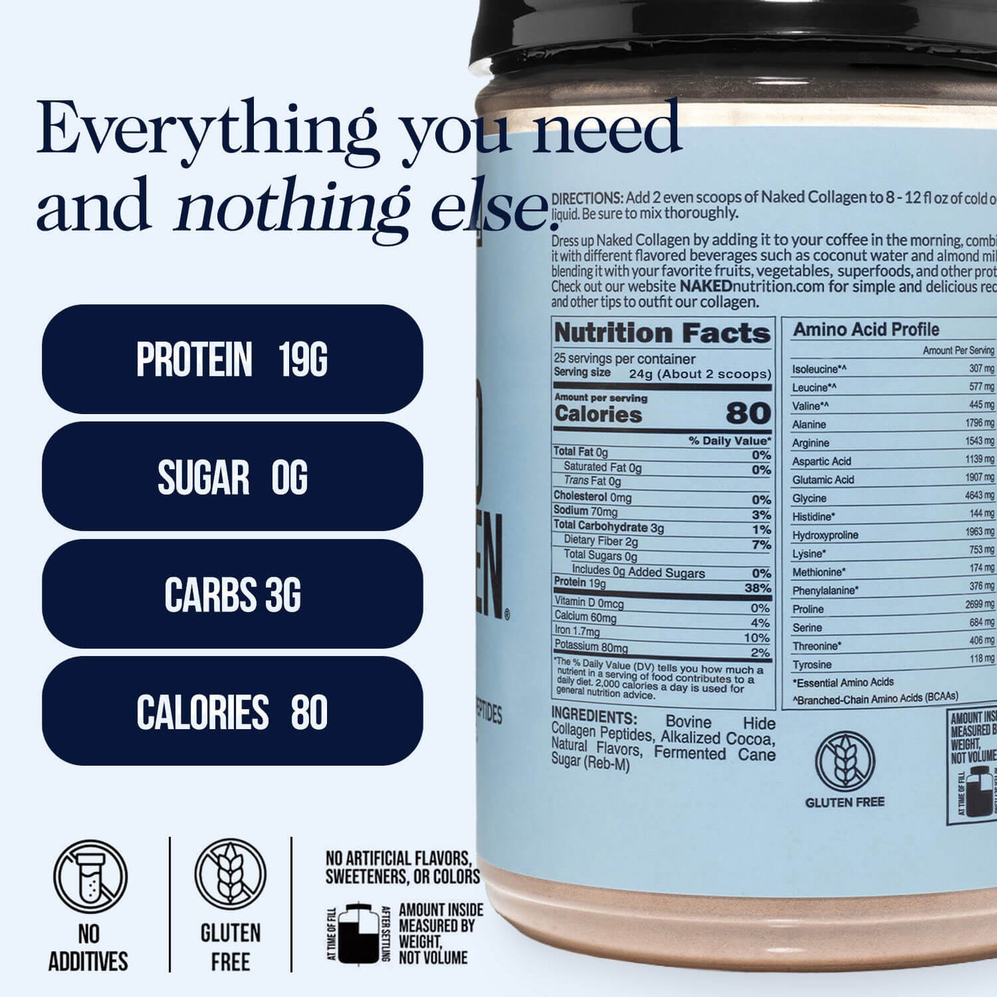 Chocolate Collagen Peptides Powder - Chocolate Collagen Peptides for Smooth Drinks, Coffee and Recipes