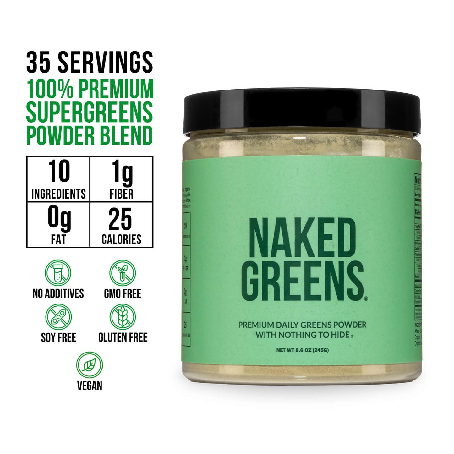 Organic Greens, Prebiotic & Probiotic Powder for Straightforward Daily Mixing