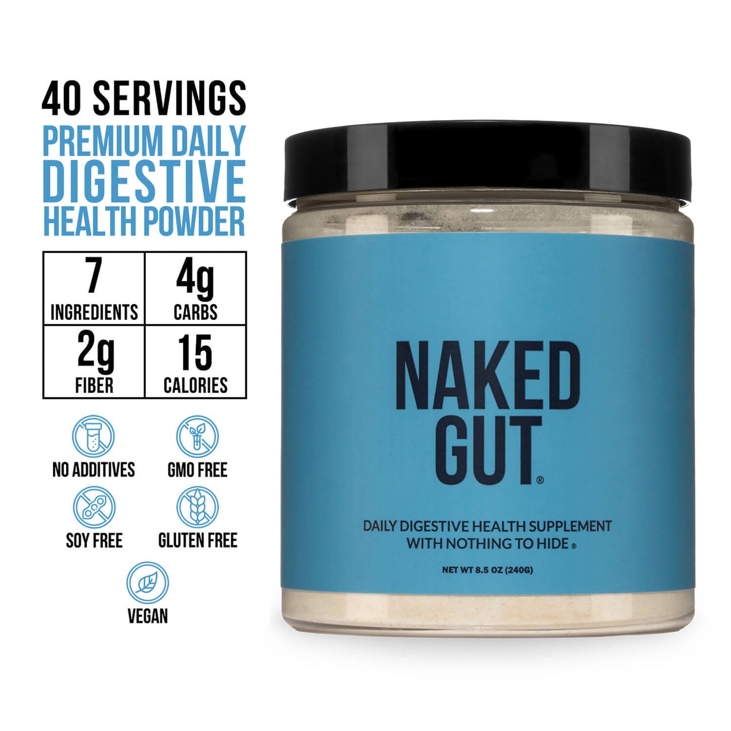 Prebiotic, Probiotic & Fiber Supplement for Straightforward Daily Mixing
