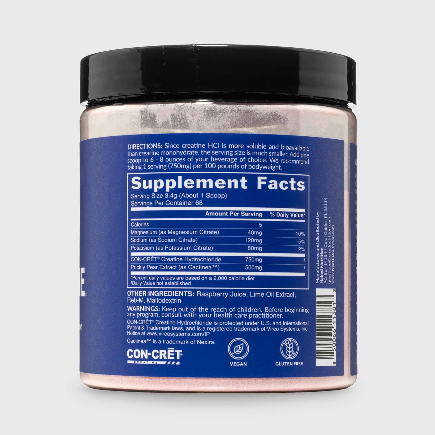 Raspberry Lime Creatine HCl Powder - Raspberry Lime for Simple Pre- or Post-Workout Routines