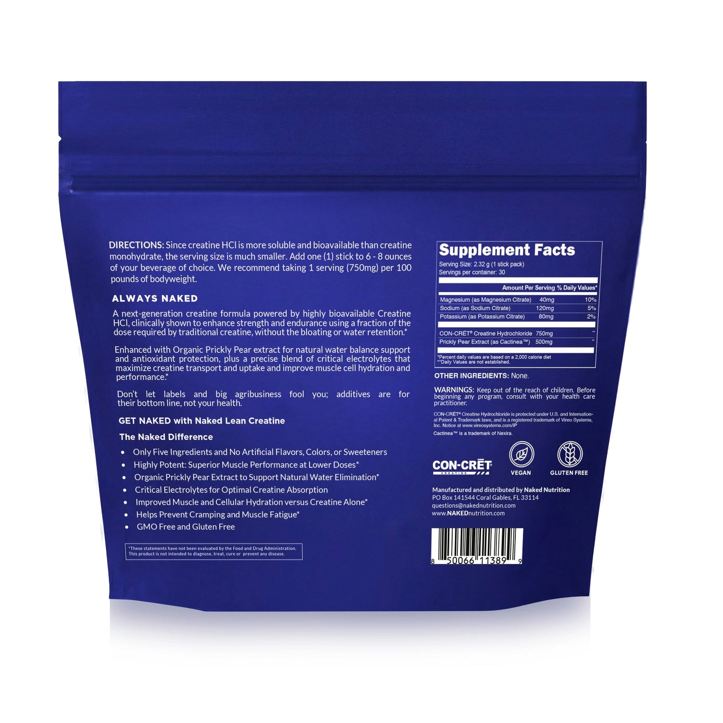 Creatine HCl Travel Packets - Stick Packs for Simple Pre- or Post-Workout Routines