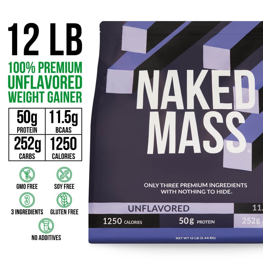 Mass Gainer Protein Supplement - Unflavored 12LB Made for Smooth, Calorie-Rich Shakes