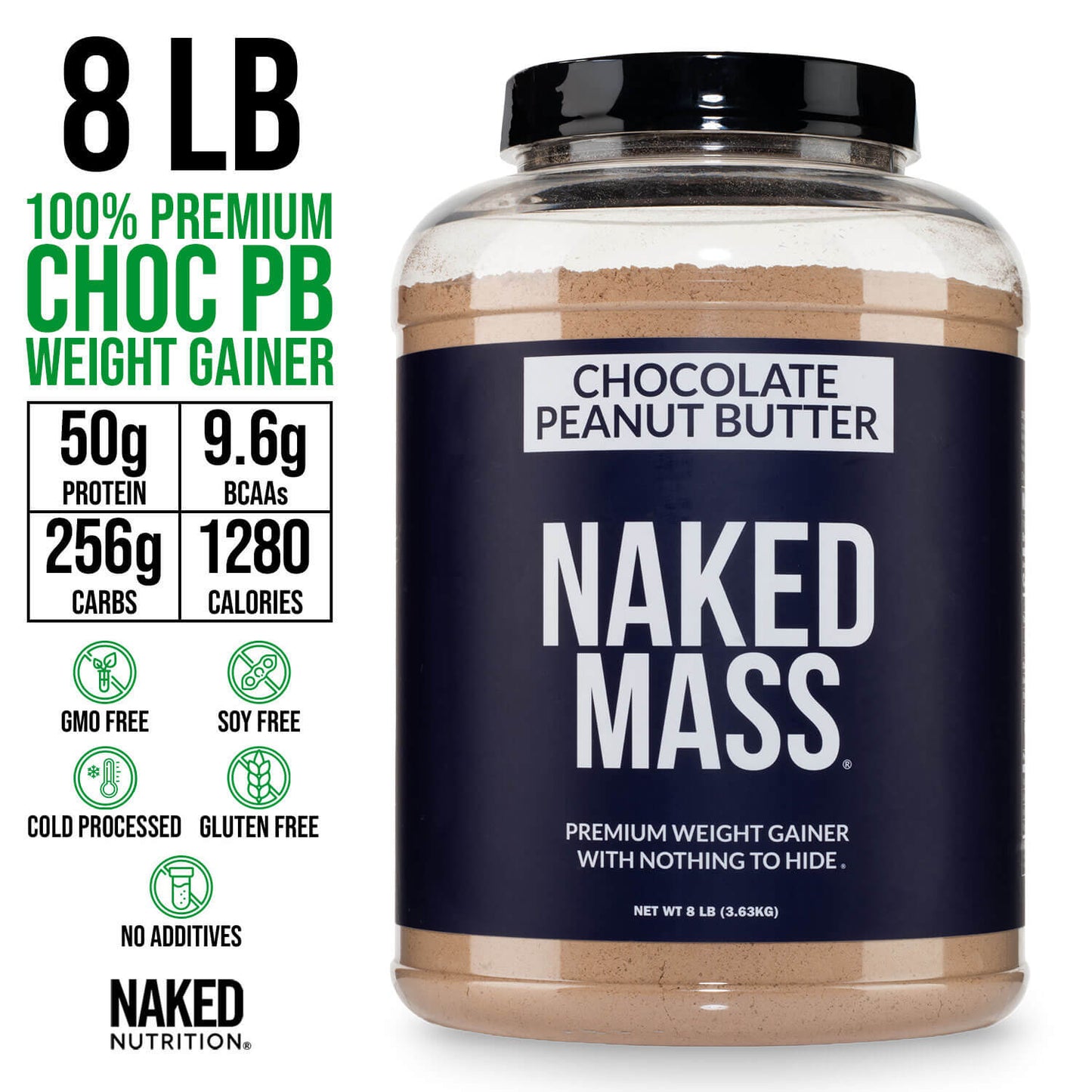 Chocolate Peanut Butter Mass Gainer Protein Supplement - Chocolate PB Made for Smooth, Calorie-Rich Shakes