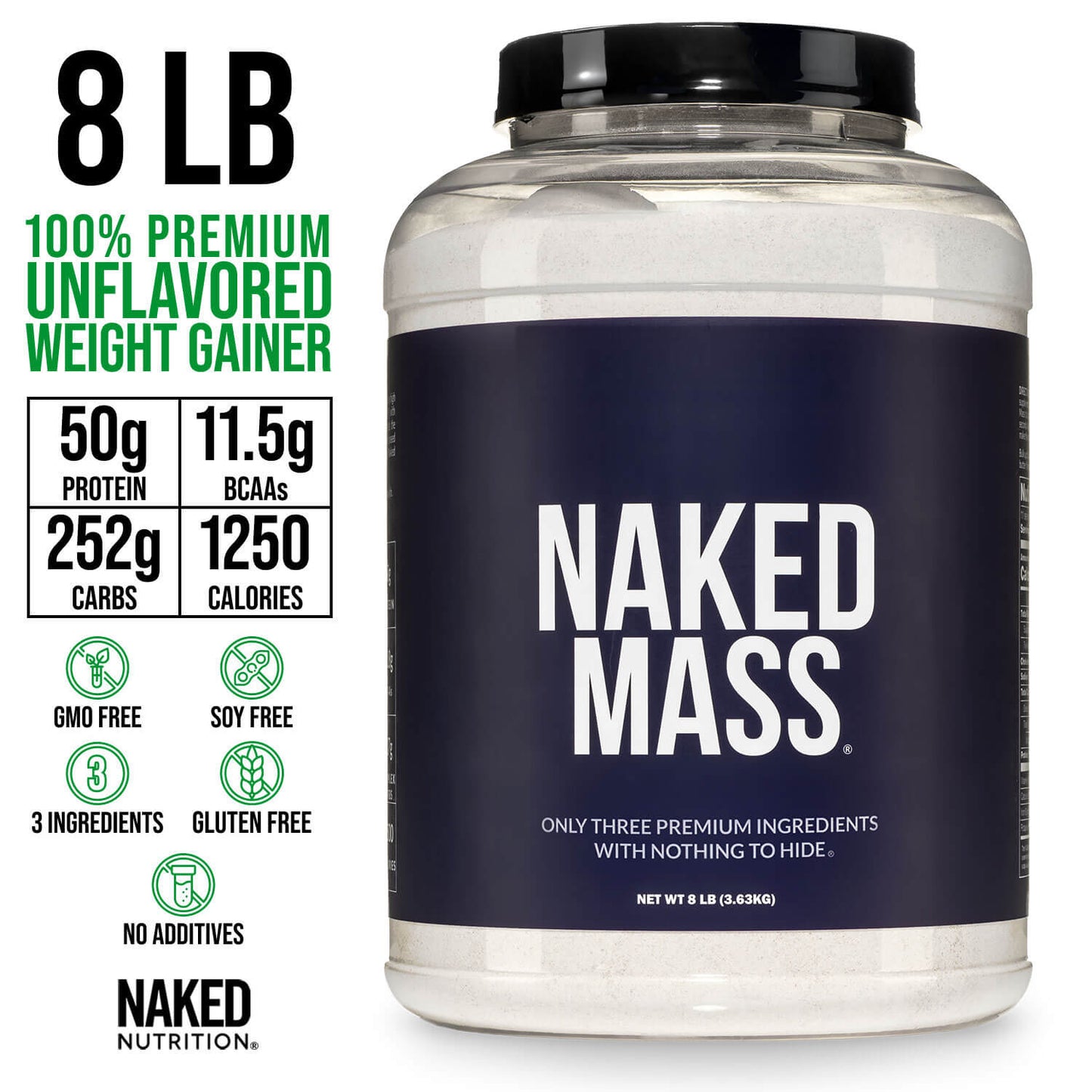 Mass Gainer Protein Supplement - Unflavored Made for Smooth, Calorie-Rich Shakes