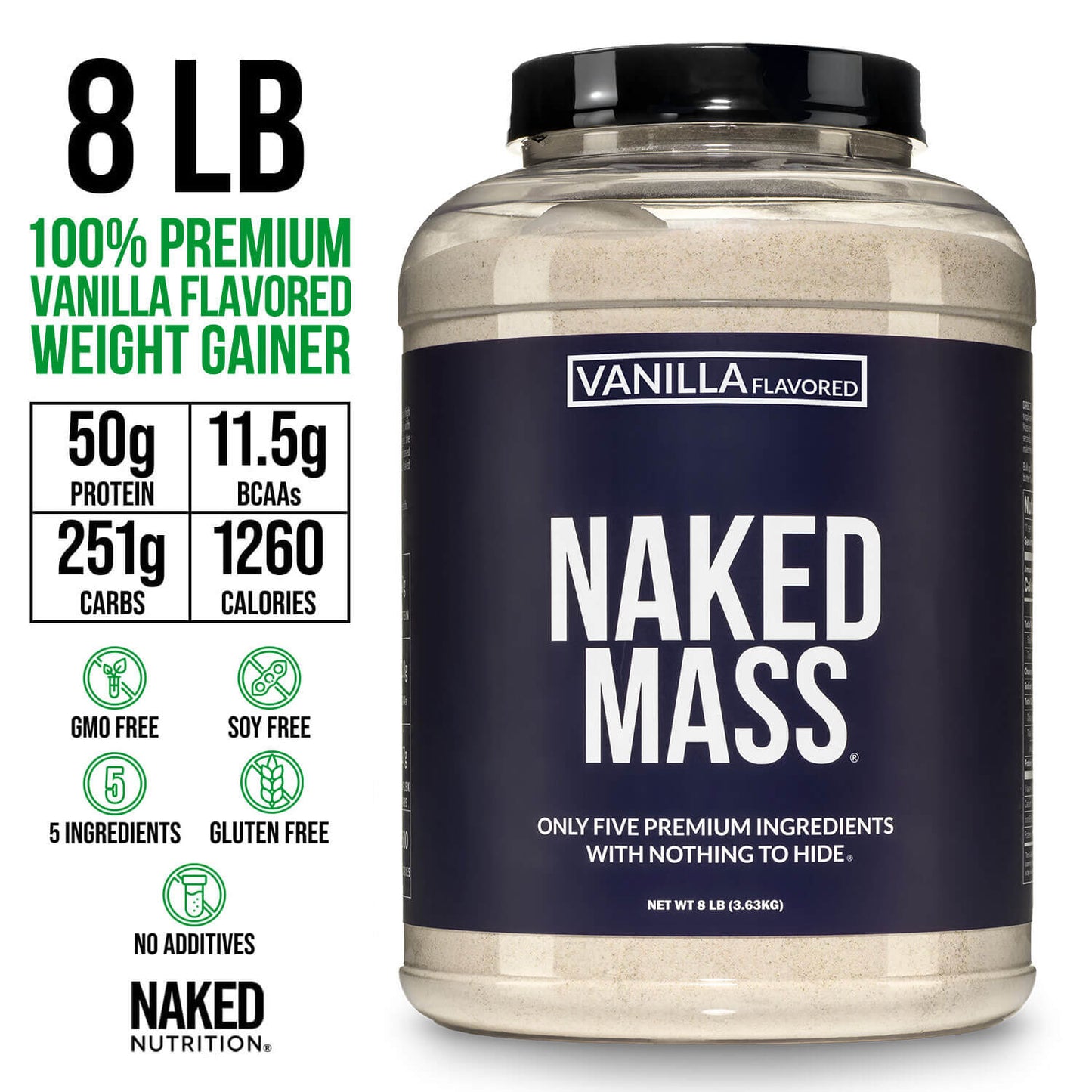Vanilla Mass Gainer Protein Supplement - Vanilla Made for Smooth, Calorie-Rich Shakes