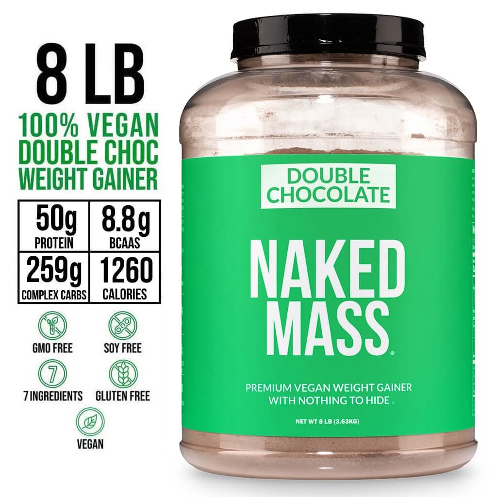 Double Chocolate Vegan Mass Gainer Supplement - Double Chocolate (Vegan) Made for Smooth, Calorie-Rich Shakes