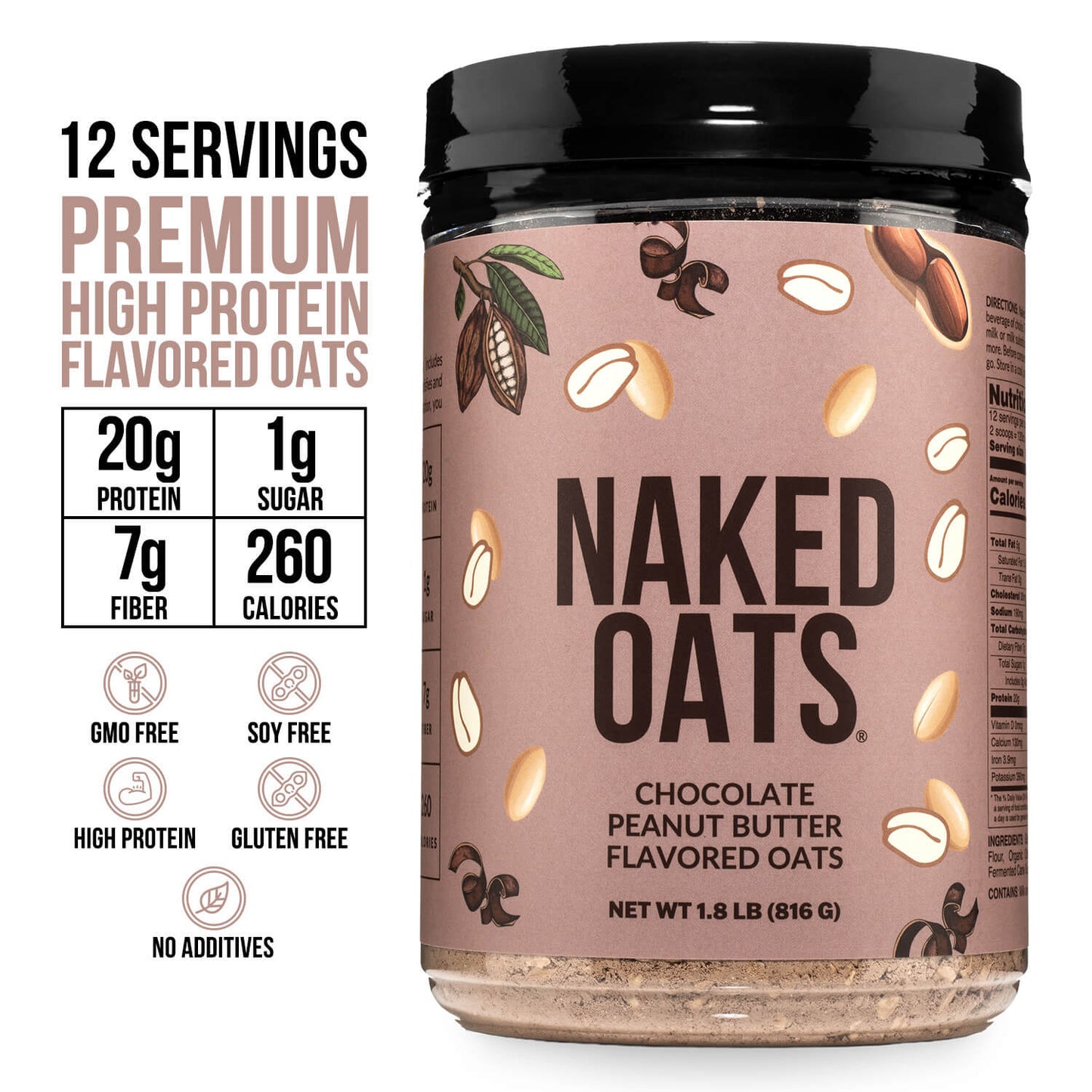 Chocolate Peanut Butter Protein Oats - Chocolate Peanut Butter Made for Quick and Flavorful Breakfasts