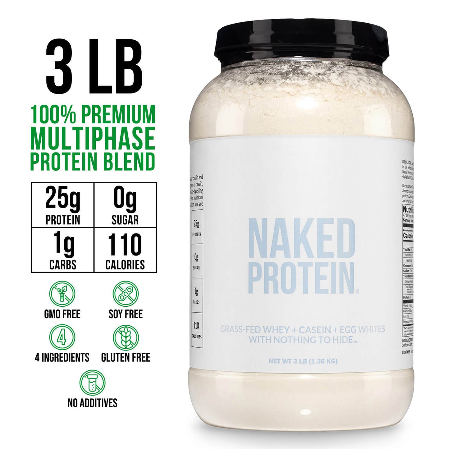 Protein Powder Blend - 3LB Egg Whey & Casein Protein Blend - 3LB for Convenient Daily Protein Mixing