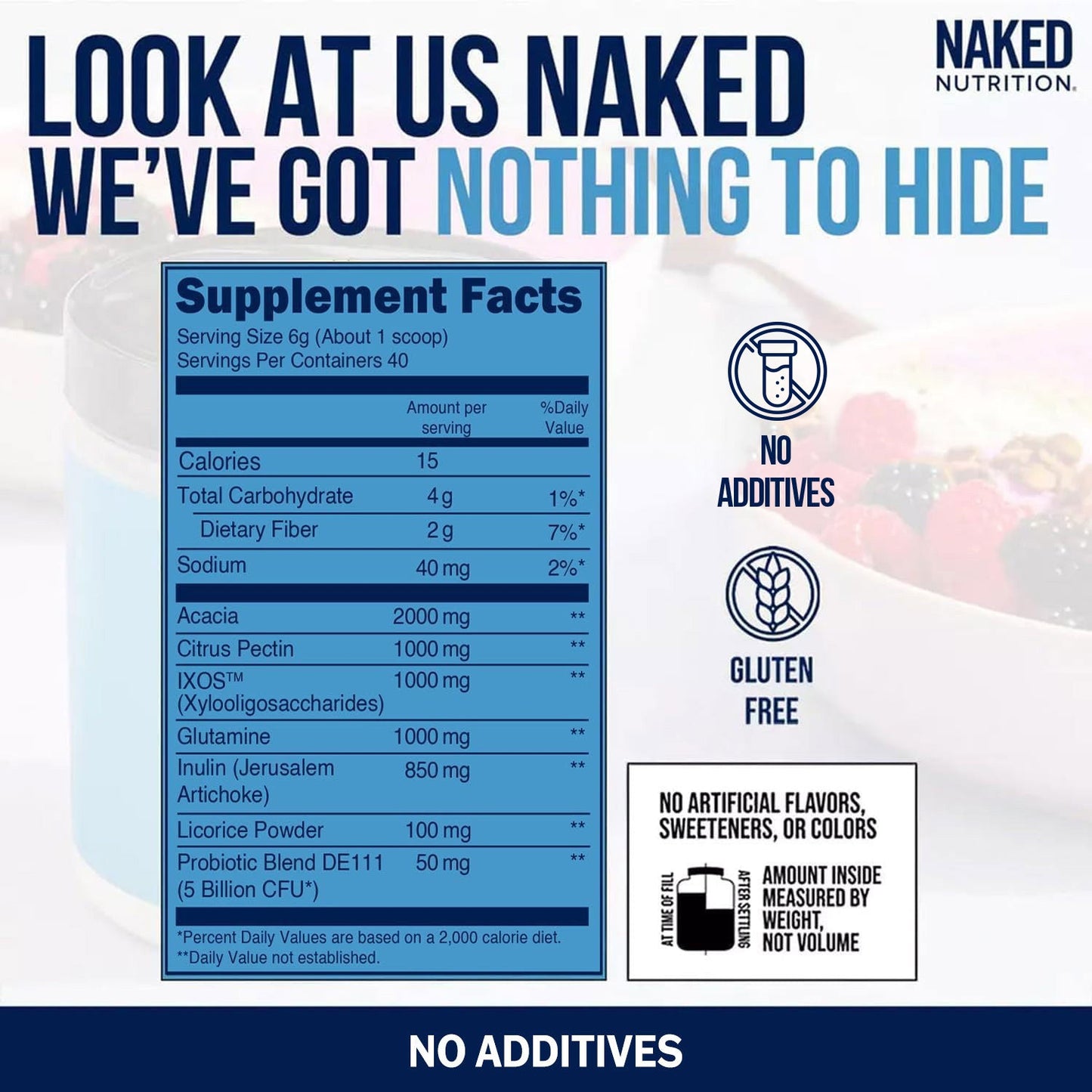 Prebiotic, Probiotic & Fiber Supplement for Straightforward Daily Mixing