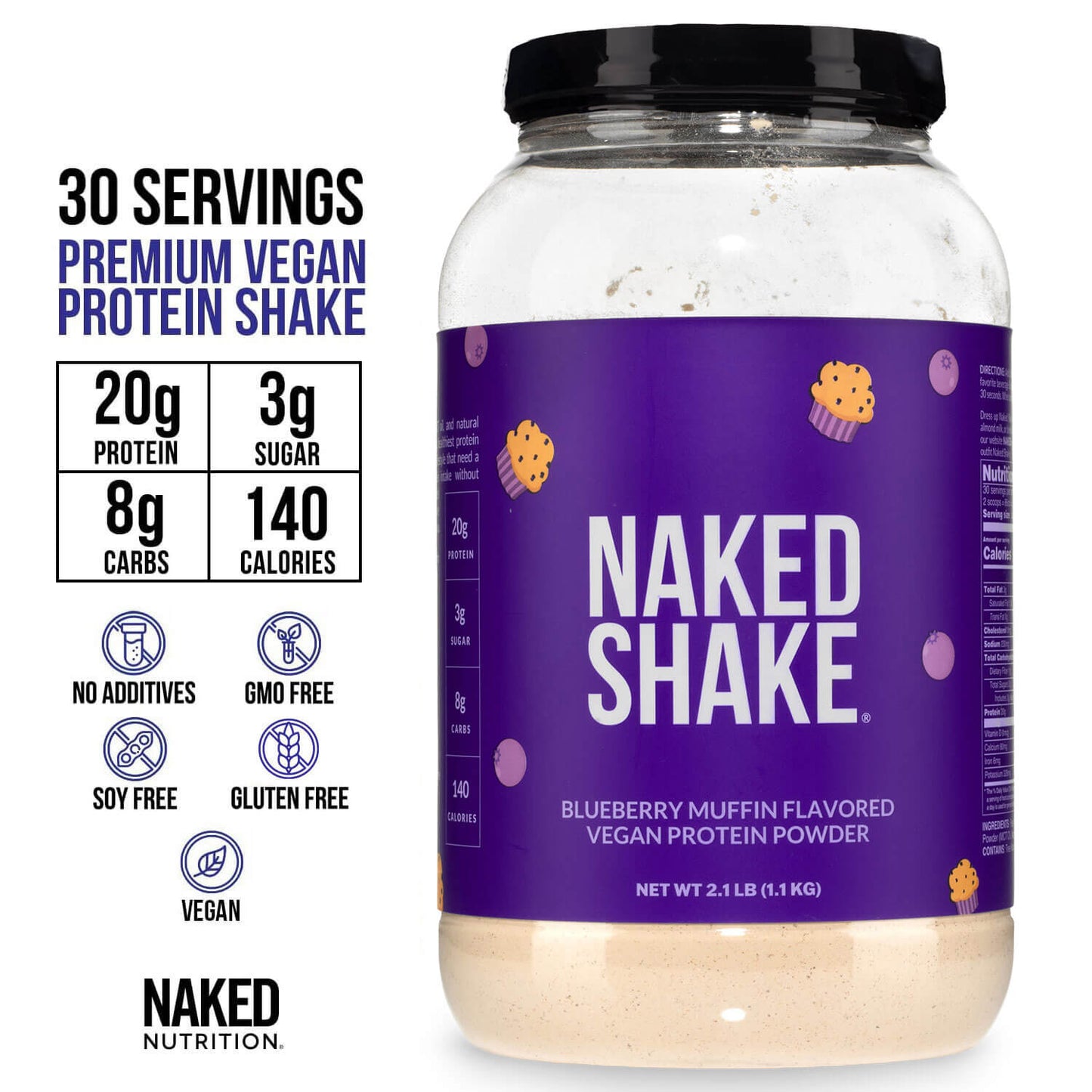 Blueberry Muffin Protein Shake - Blueberry Muffin for Smooth Shakes at Home or On the Go