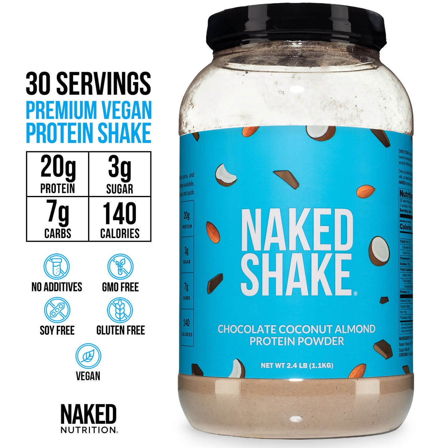 Chocolate Coconut Almond Protein Shake - Chocolate Coconut Almond for Smooth Shakes at Home or On the Go
