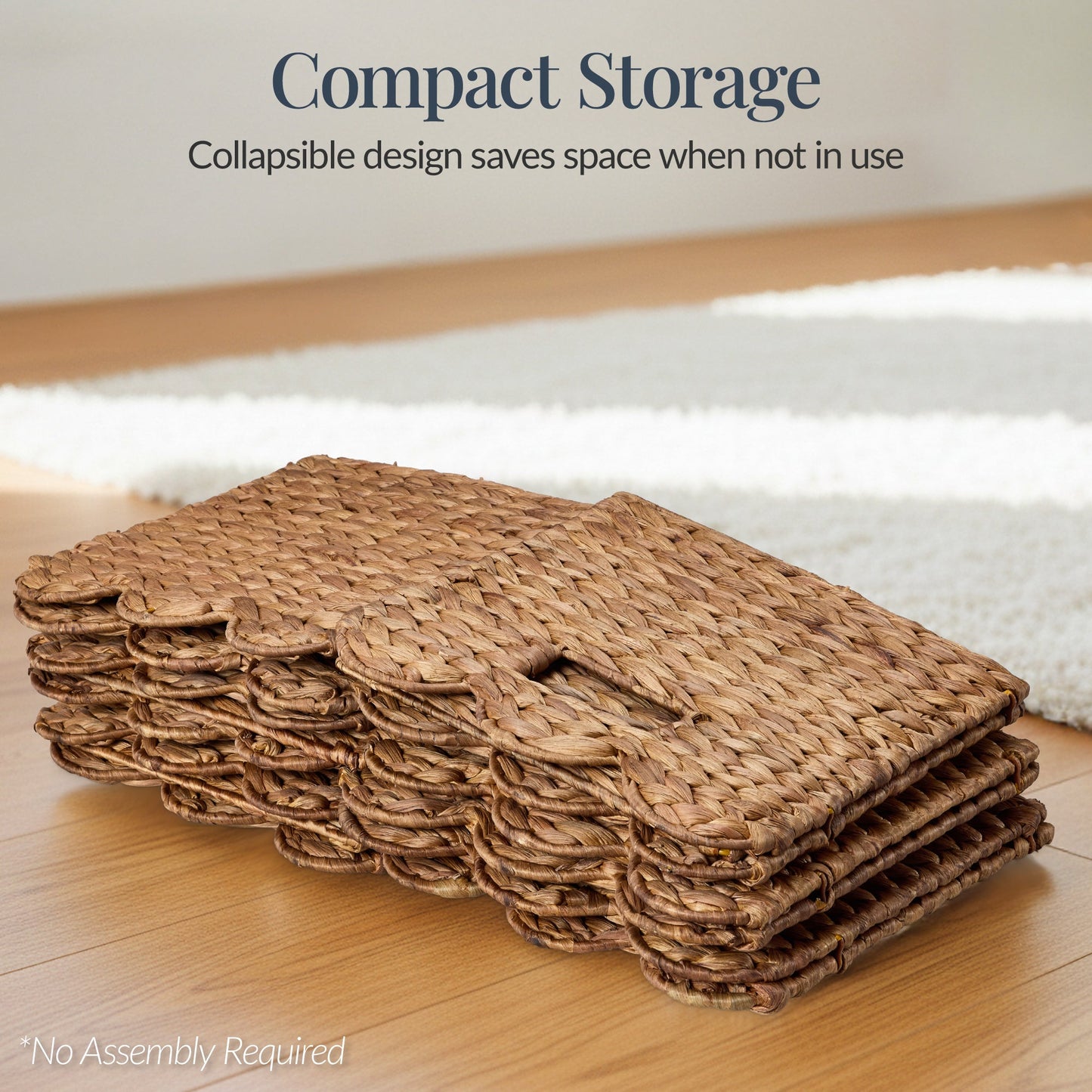 Scalloped 13 x 13in Hyacinth Storage Basket Set of 5 designed for comfortable, organized home spaces