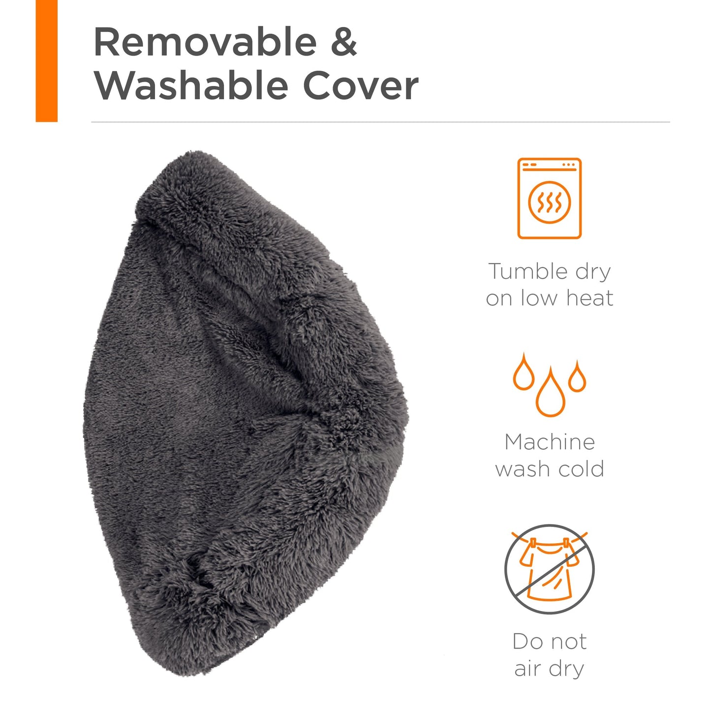 Self-Warming Shag Fur Calming Pet Bed with Water-Resistant Lining - Gray with practical style for home spaces