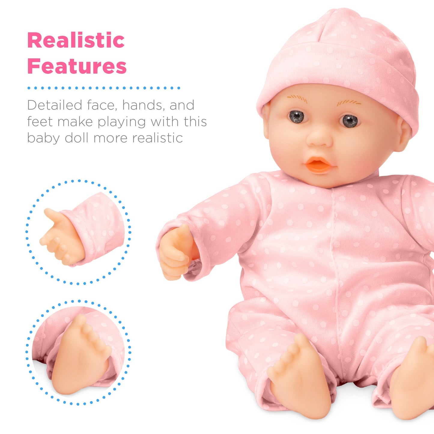 Realistic Baby Doll with Soft Body Highchair Potty Accessories - 12.5in with practical style for home spaces