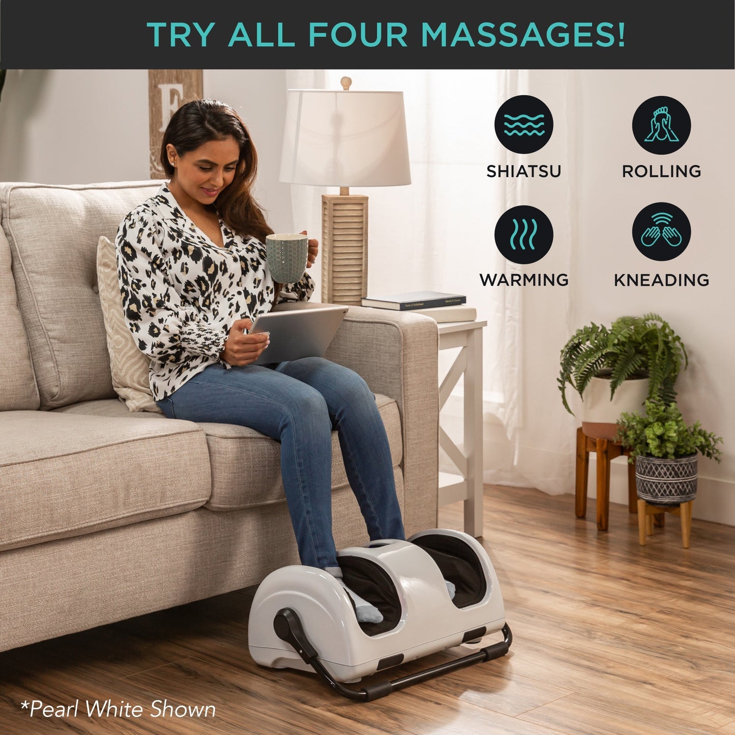 Reflexology Shiatsu Foot Massager with High-Intensity Rollers Remote Control for relaxation and daily self-care