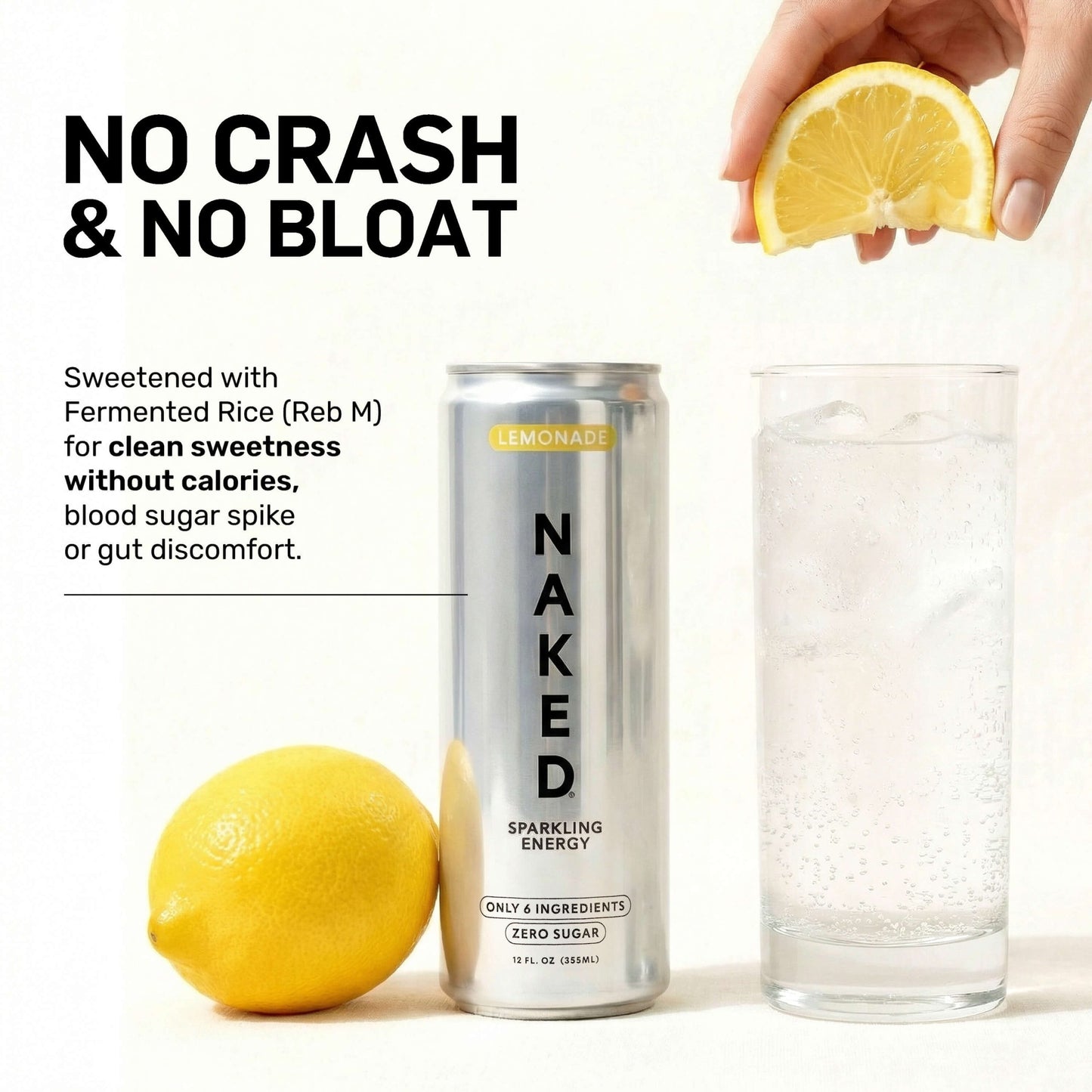 Lemonade Naked Sparkling Energy - Lemonade for Smooth Shakes at Home or On the Go