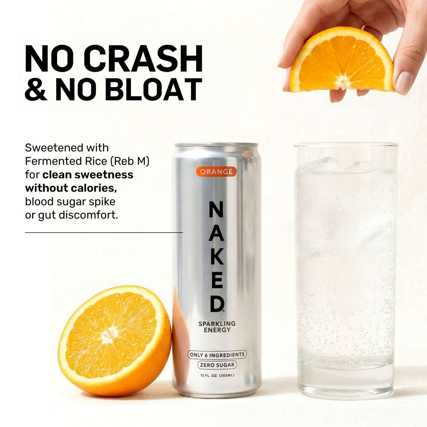 Orange Naked Sparkling Energy - Orange for Smooth Shakes at Home or On the Go