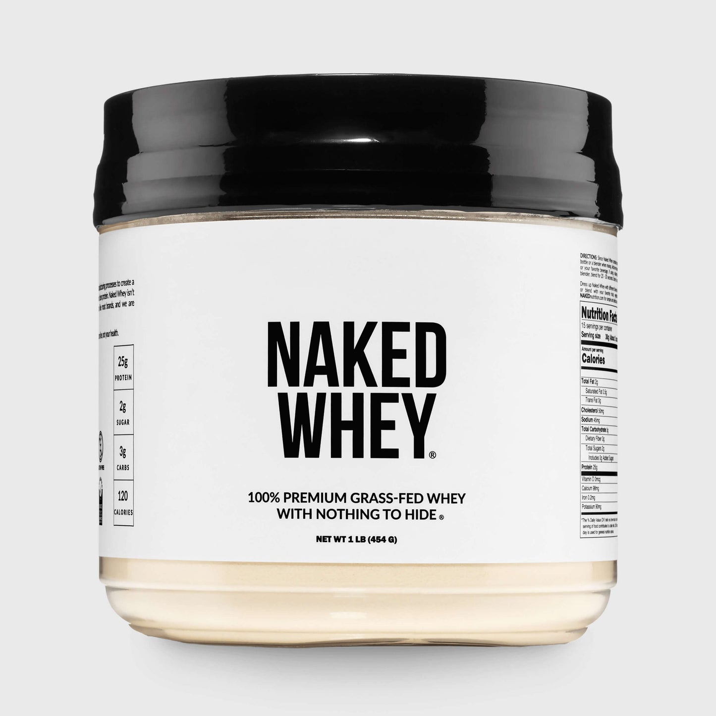 Grass Fed Whey Protein Powder - Unflavored - Compact Size for Convenient Daily Protein Mixing