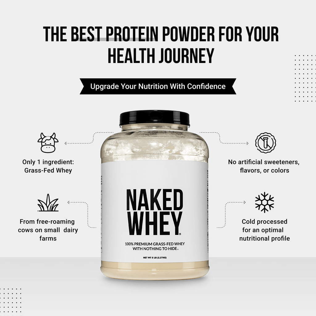 Grass Fed Whey Protein Powder - Unflavored - Bulk Size for Convenient Daily Protein Mixing