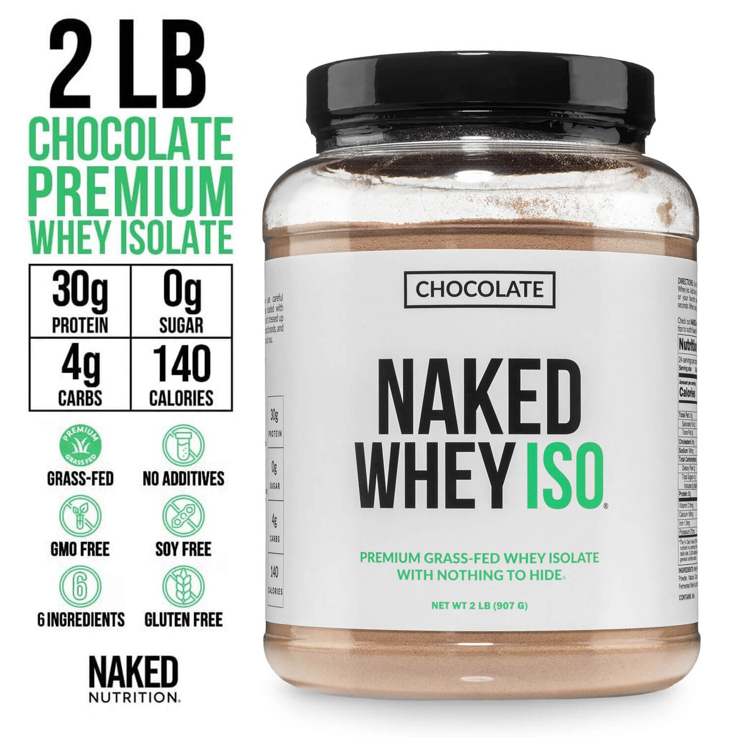 Chocolate Grass-Fed Whey Isolate Protein Powder - Chocolate for Convenient Daily Protein Mixing