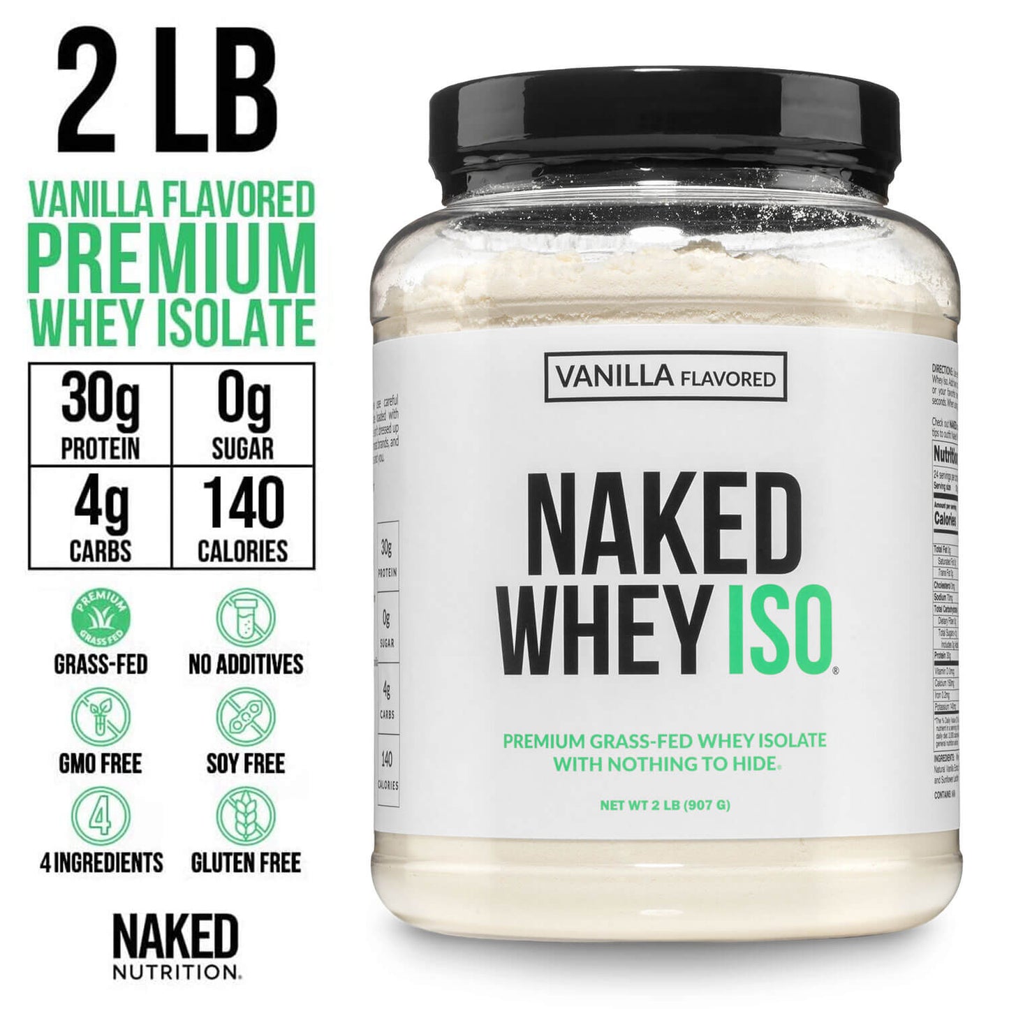 Vanilla Grass-Fed Whey Isolate Protein Powder - Vanilla for Convenient Daily Protein Mixing