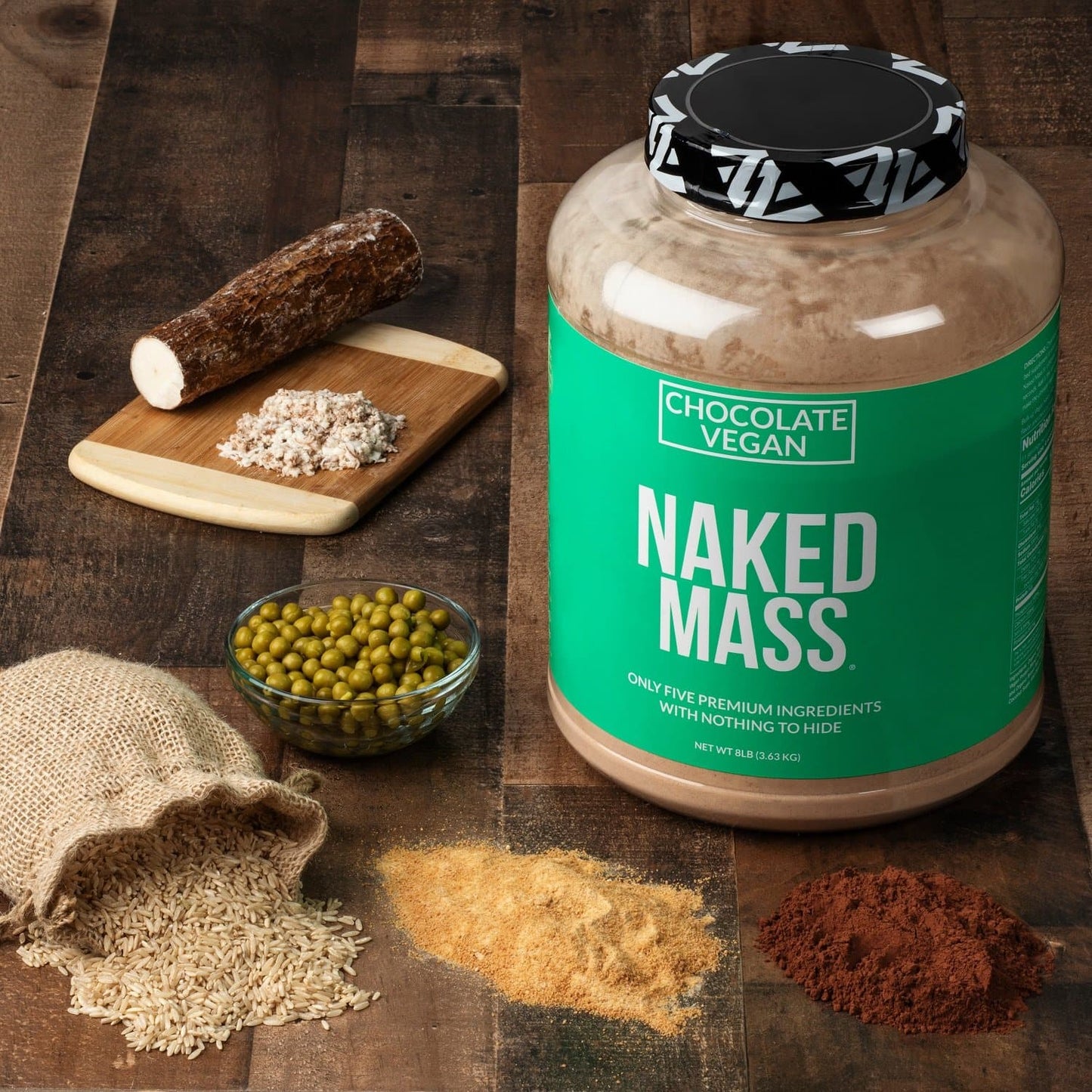 Chocolate Vegan Mass Gainer Supplement - Chocolate (Vegan) 12LB Made for Smooth, Calorie-Rich Shakes