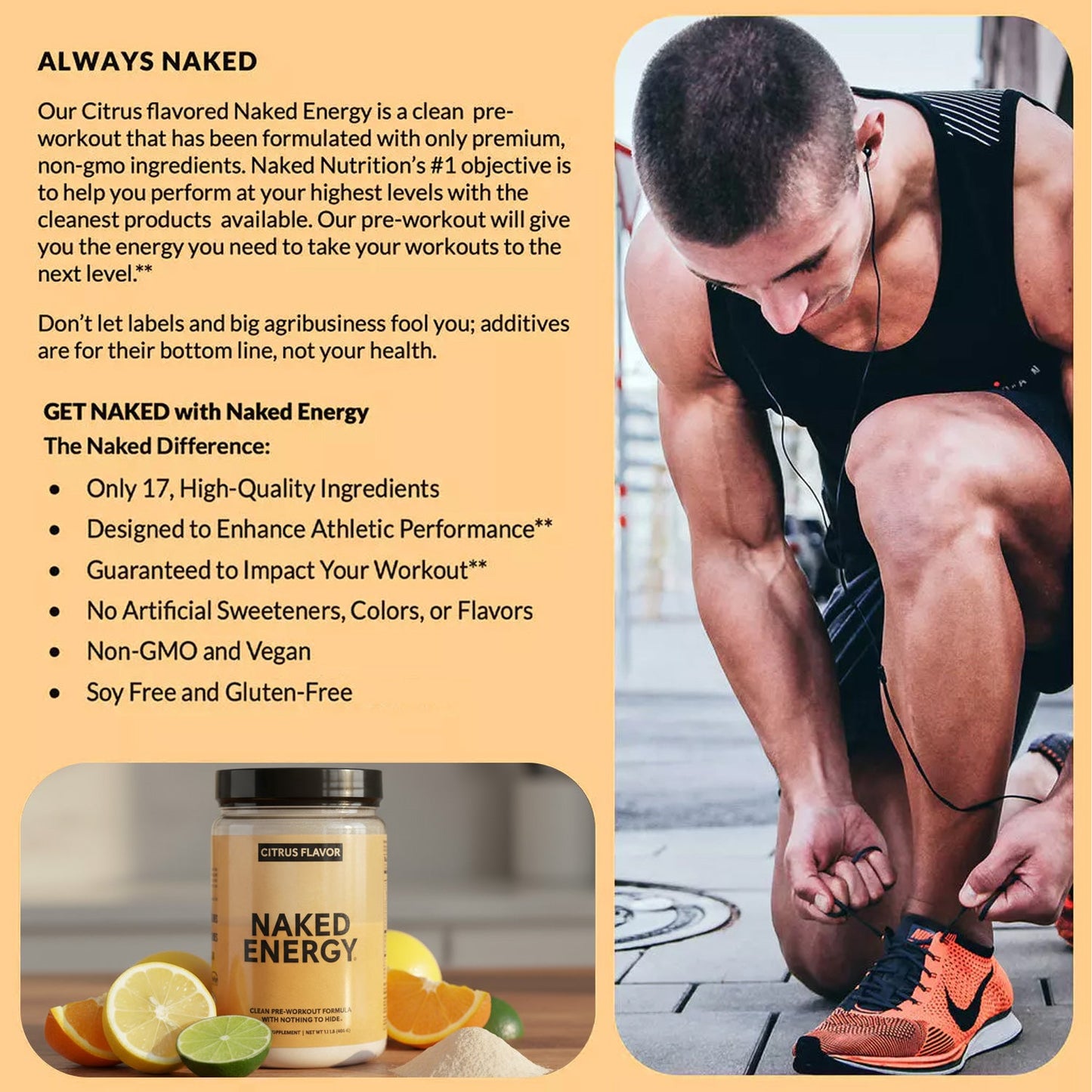 Citrus Pre Workout Supplement - Citrus for Simple Pre- or Post-Workout Routines