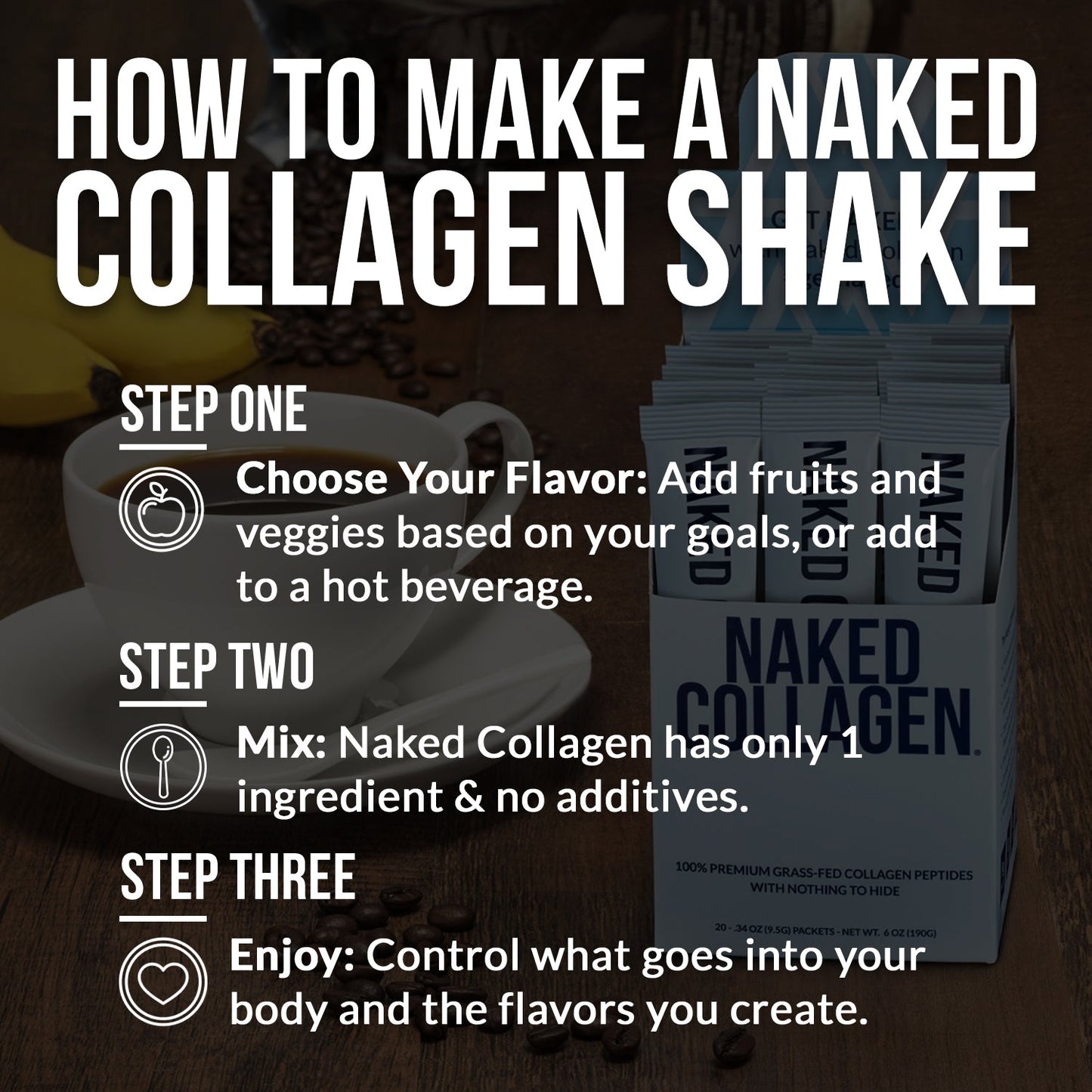 Collagen Peptides Packets - Stick Packs for Smooth Drinks, Coffee and Recipes