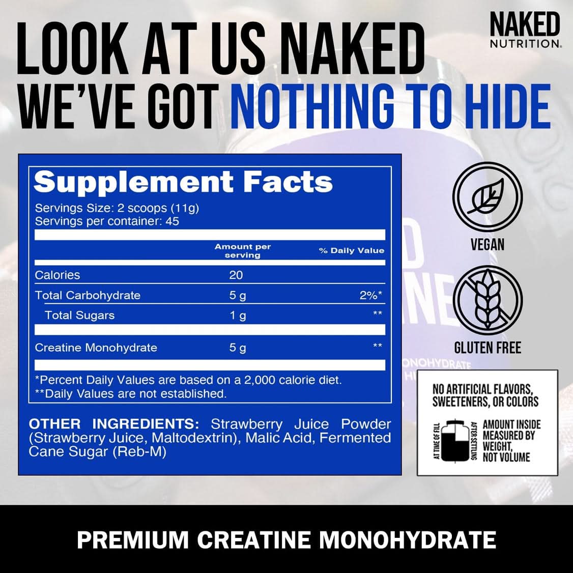 Strawberry Creatine Monohydrate Powder - Strawberry for Simple Pre- or Post-Workout Routines