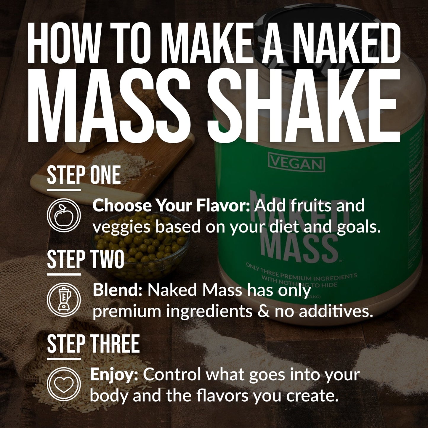 Double Chocolate Vegan Mass Gainer Supplement - Double Chocolate (Vegan) Made for Smooth, Calorie-Rich Shakes