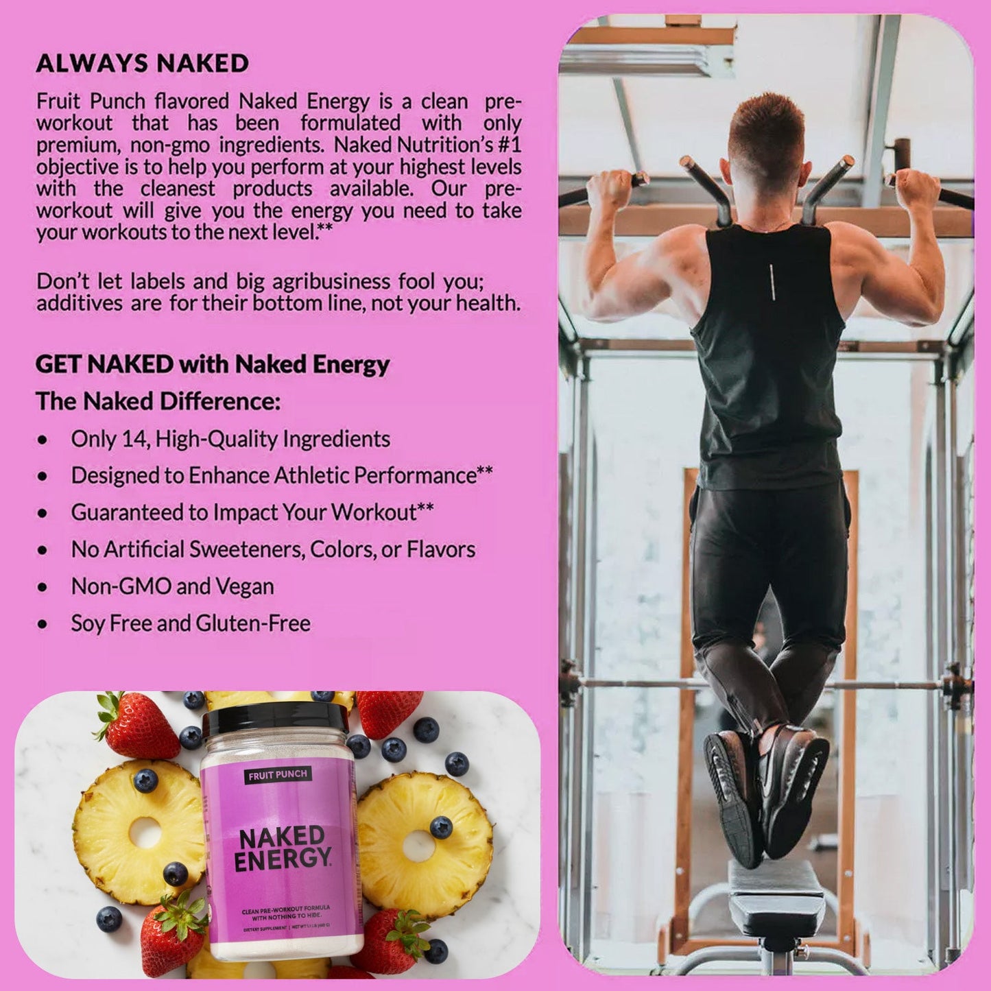 Fruit Punch Pre Workout Supplement - Fruit Punch for Simple Pre- or Post-Workout Routines