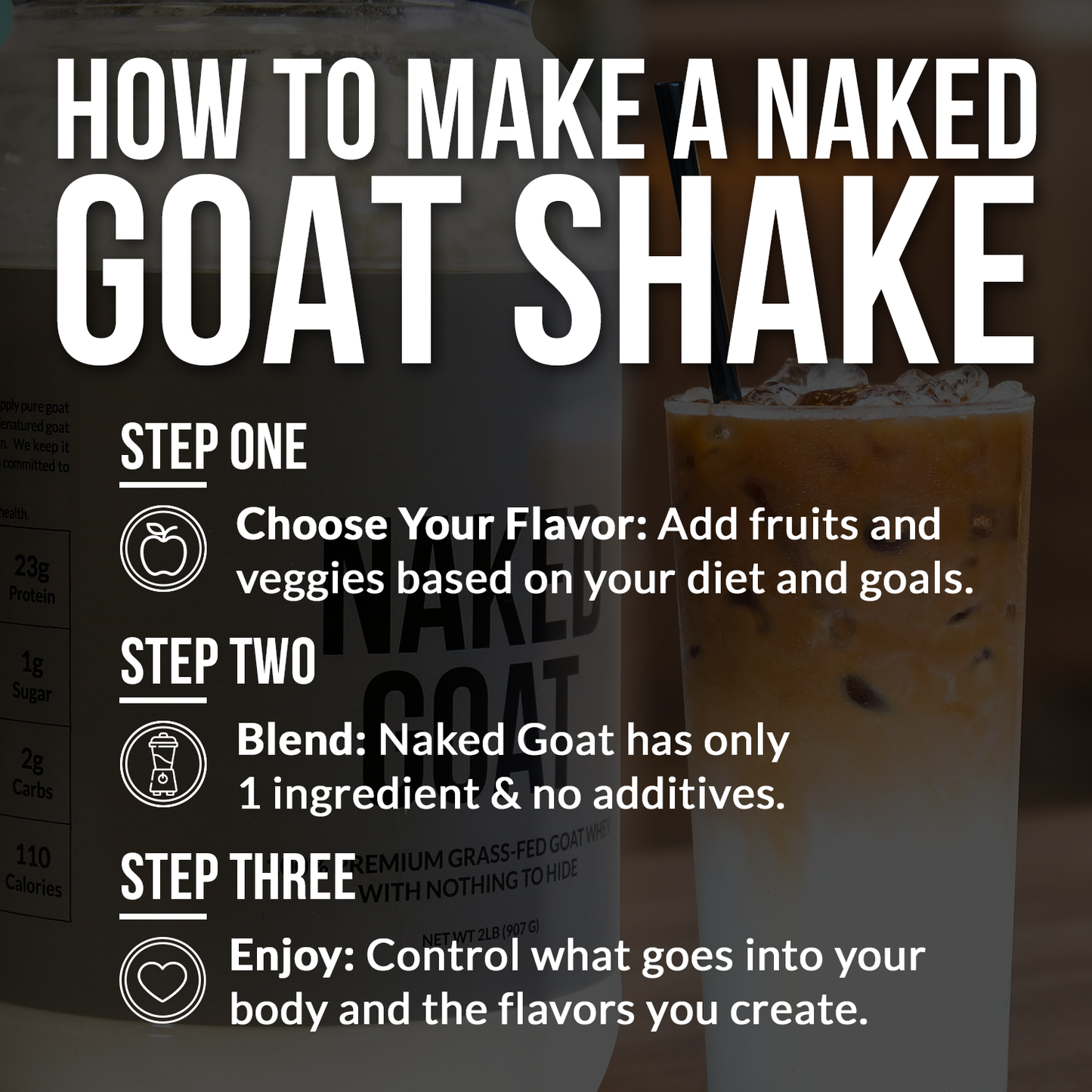 Chocolate Goat Whey Protein Powder - Chocolate for Convenient Daily Protein Mixing