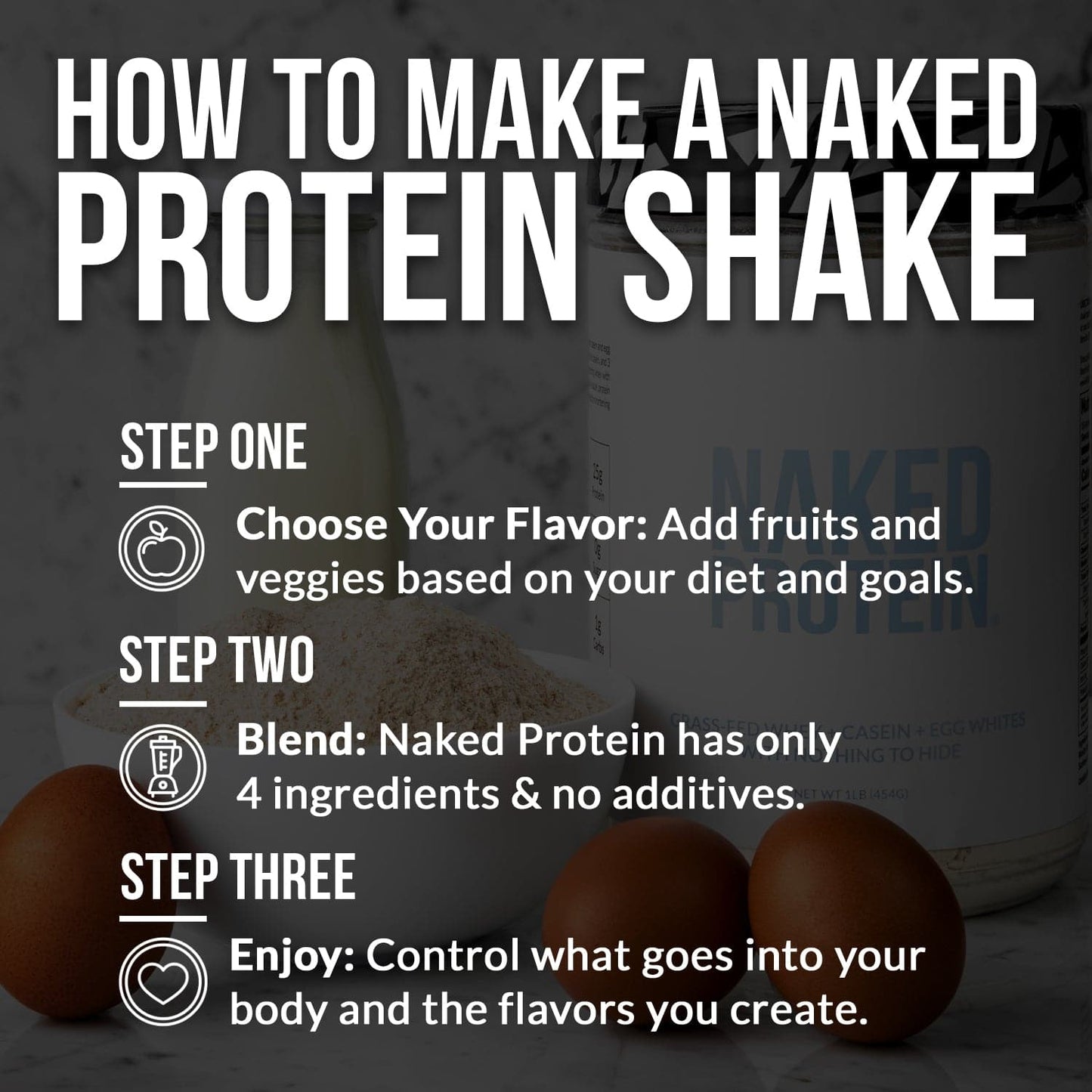 Protein Powder Blend - 1LB Egg Whey & Casein Protein Blend - 1LB for Convenient Daily Protein Mixing