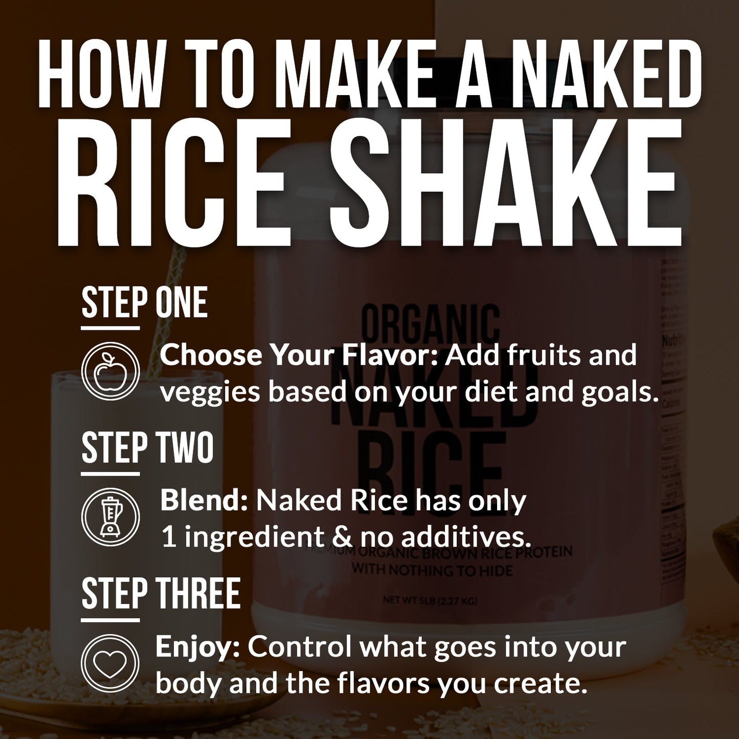 Organic Brown Rice Protein Powder 1lb - Unflavored 1LB for Convenient Daily Protein Mixing