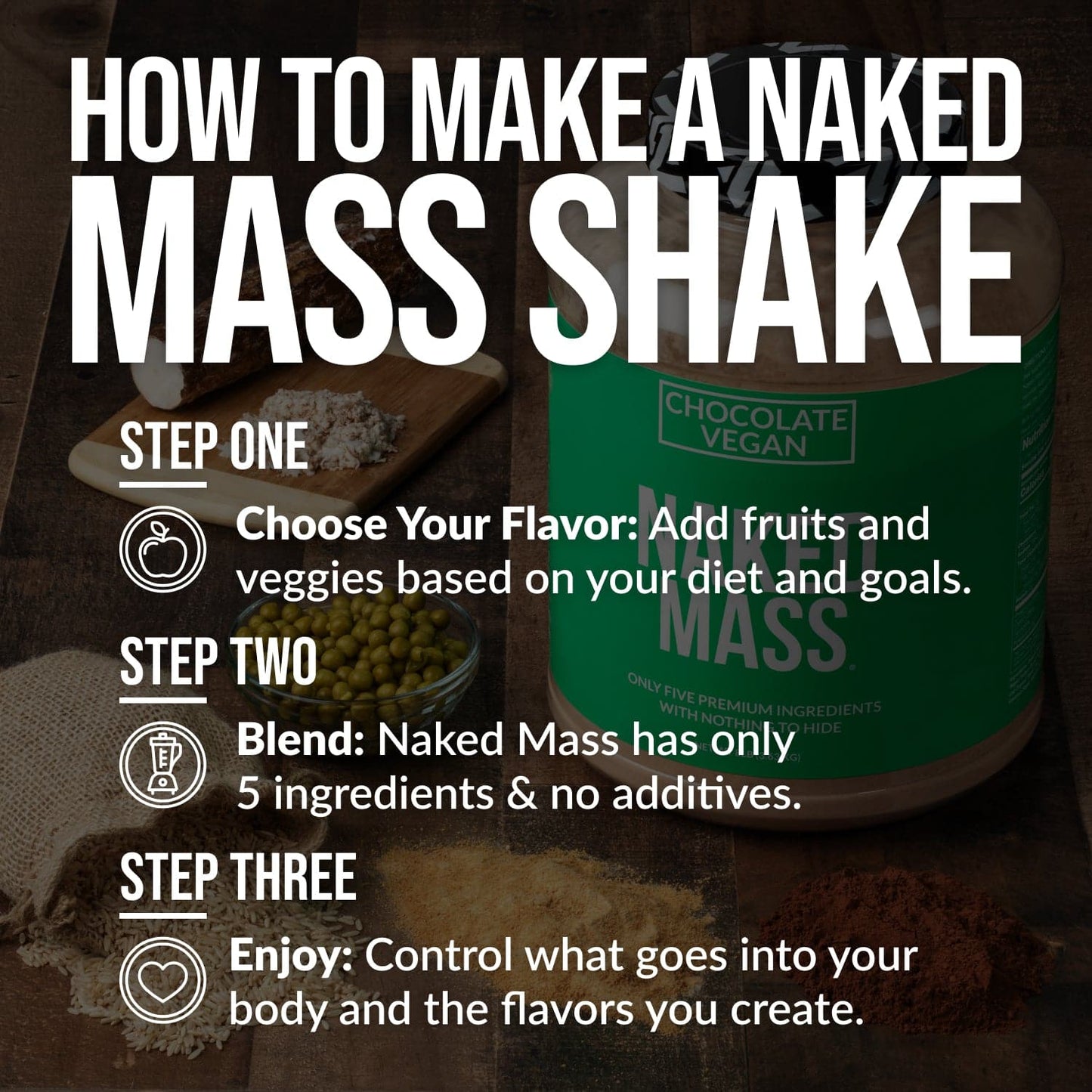 Chocolate Vegan Mass Gainer Supplement - Chocolate (Vegan) 12LB Made for Smooth, Calorie-Rich Shakes