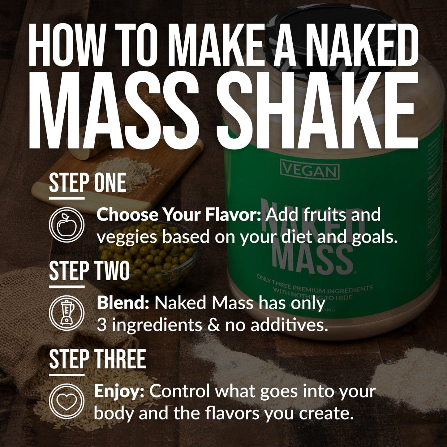 Vegan Mass Gainer Supplement - Unflavored (Vegan) 12LB Made for Smooth, Calorie-Rich Shakes